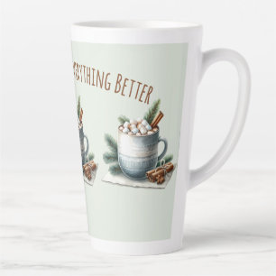 Cosy Winter Cocoa Marshmallow Scene Latte Mug