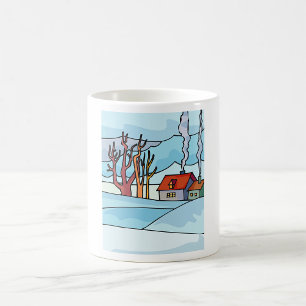 Cosy Winter Cottage Snow Landscape Coffee Mug