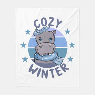 Cosy Winter Cute Animal Fleece Blanket