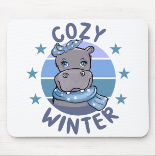Cosy Winter Cute Animal Mouse Mat