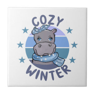 Cosy Winter Cute Animal Tile