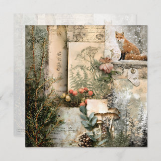 Cosy Winter Deep Cottagecore Scrapbook Page  Invitation