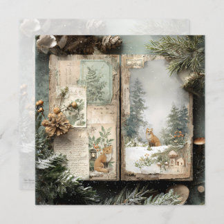 Cosy Winter Deep Cottagecore Scrapbook Page  Invitation