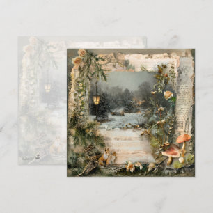 Cosy Winter Deep Cottagecore Scrapbook Page  Invitation
