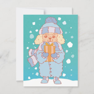 Cosy Winter Dog Postcard
