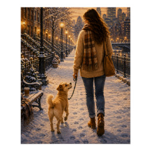 Cosy Winter Evening Walk with My Best Friend Poster