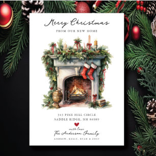 Cosy Winter Fireplace Moving  Announcement