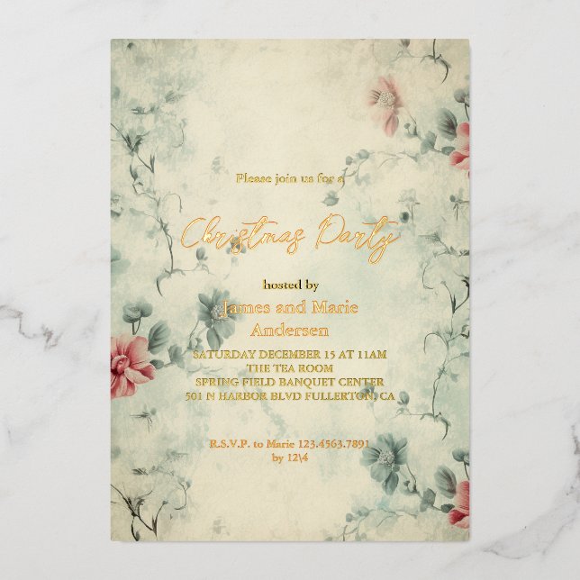 Cosy Winter Floral Christmas Party (Front)