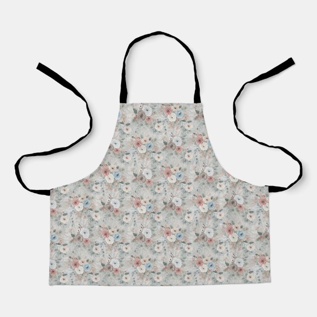 Cosy Winter Floral Pattern Apron (Front)