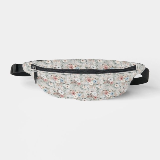 Cosy Winter Floral Pattern Bum Bags (Front)