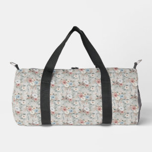Cosy Winter Floral Pattern Duffle Bag