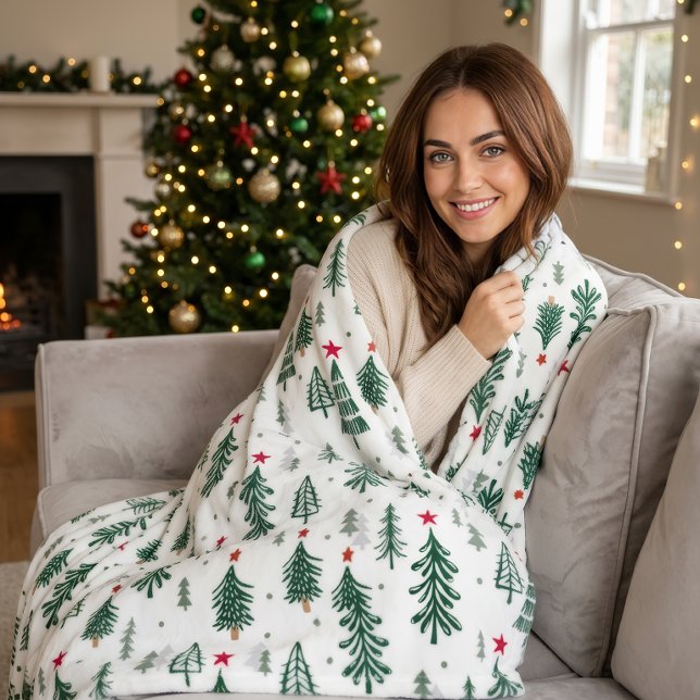 Cosy Winter Forest Pattern Holiday Fleece Blanke Blanket (Creator Uploaded)