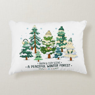 Cosy Winter Forest Trees Decorative Cushion