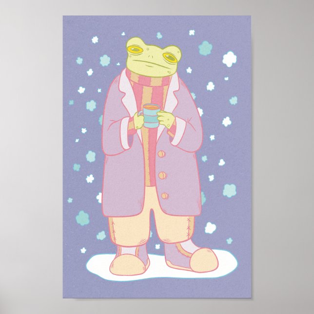 Cosy Winter Frog Poster (Front)
