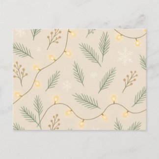 Cosy Winter Glow - Minimalist Holiday Pattern Postcard