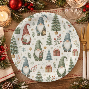 Cosy Winter Gnomes and Botanical Winter Paper Plate