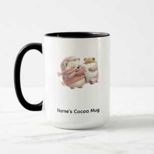 Cosy Winter Hedgehog Bear Personalised Mug