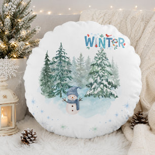 Cosy Winter Home Décor Round Cushion
