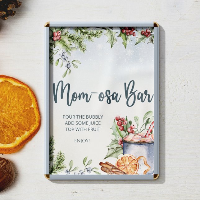 Cosy Winter Hot Cocoa Baby Shower Mum-osa Bar Poster (Creator Uploaded)