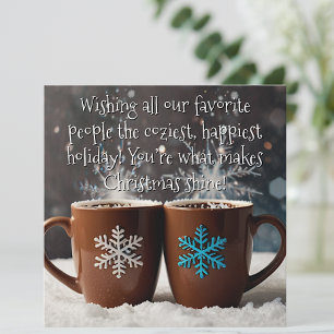 Cosy Winter Hot Cocoa Snowflake  Holiday Card