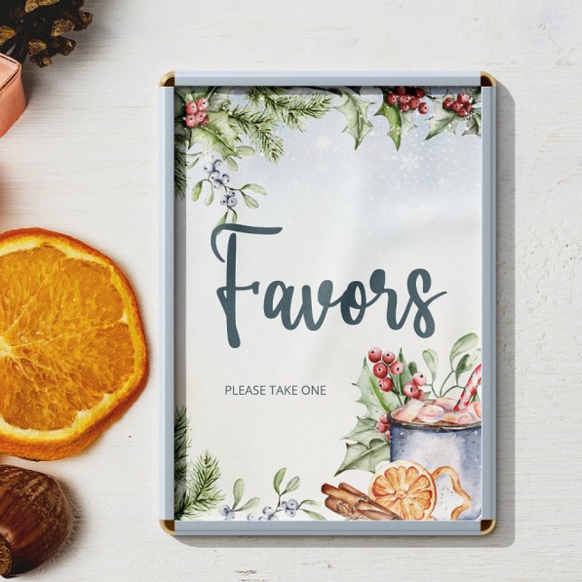 Cosy Winter Hot Cocoa Snowly Baby Shower Favours Poster (Creator Uploaded)