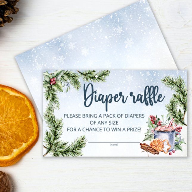 Cosy Winter Hot Cocoa Snowly diaper raffle ticket Enclosure Card (Creator Uploaded)