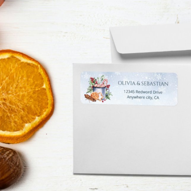 Cosy Winter Hot Cocoa Snowly Return Address (Creator Uploaded)