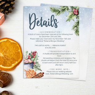 Cosy Winter Hot Cocoa Snowly Wedding Details Enclosure Card