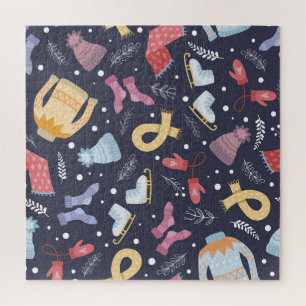 Cosy Winter Knitted Seamless Vintage Jigsaw Puzzle