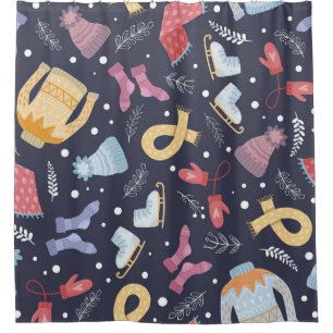 Cosy Winter Knitted Seamless Vintage Shower Curtain