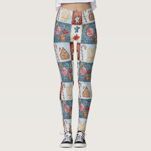Cosy Winter Patchwork Christmas Leggings