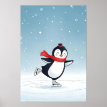 Cosy Winter Penguin Nursery Art