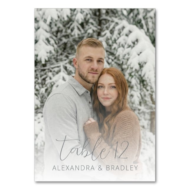 Cosy Winter Photo Table Number (Back)