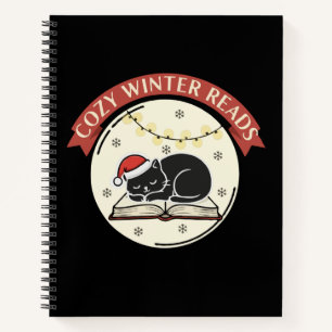Cosy Winter Reads Cute Christmas Cat Book Lover 