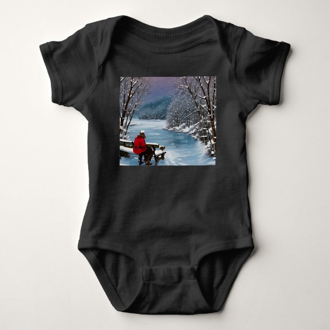 "Cosy Winter Reflections" Baby Bodysuit (Front)