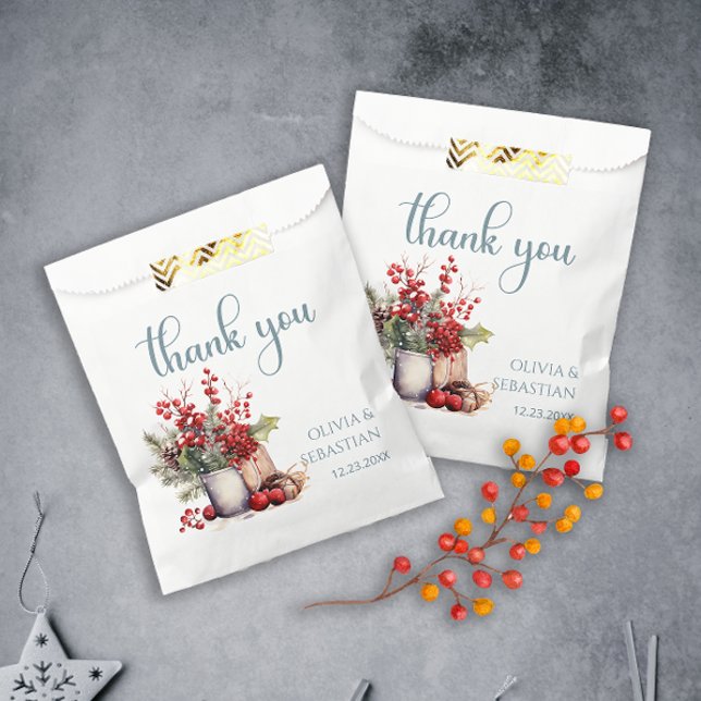 Cosy Winter Rowan berry bouquet Wedding Favour Bags (Creator Uploaded)