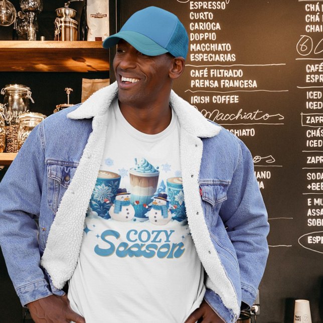 Cosy Winter Season Snowman Coffee Christmas Xmas T-Shirt (Creator Uploaded)