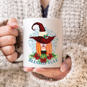 Cosy Winter Solstice Holiday Witch Blessed Yule Coffee Mug