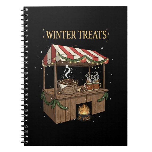 Cosy Winter Treats Christmas Market Stall  Notebook (Front)