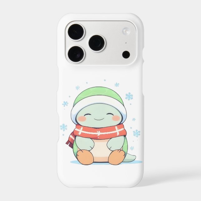 Cosy Winter Turtle with Scarf Kawaii Design (Back)