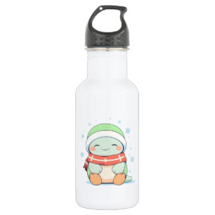 Cosy Winter Turtle with Scarf Kawaii Design 532 Ml Water Bottle