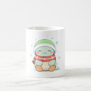 Cosy Winter Turtle with Scarf Kawaii Design Coffee Mug