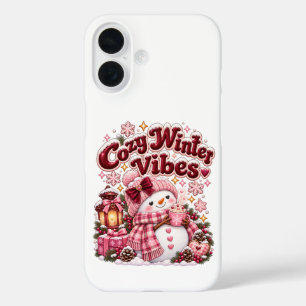 Cosy Winter Vibes Cute Coquette Snowman Custom iPhone 16 Case