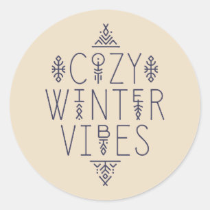 Cosy Winter Vibes Design Classic Round Sticker