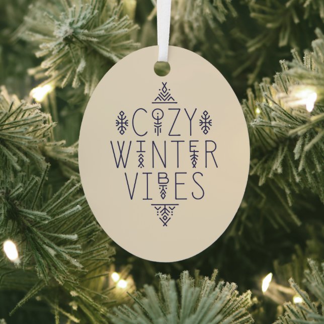 Cosy Winter Vibes Design Metal Tree Decoration (Insitu)