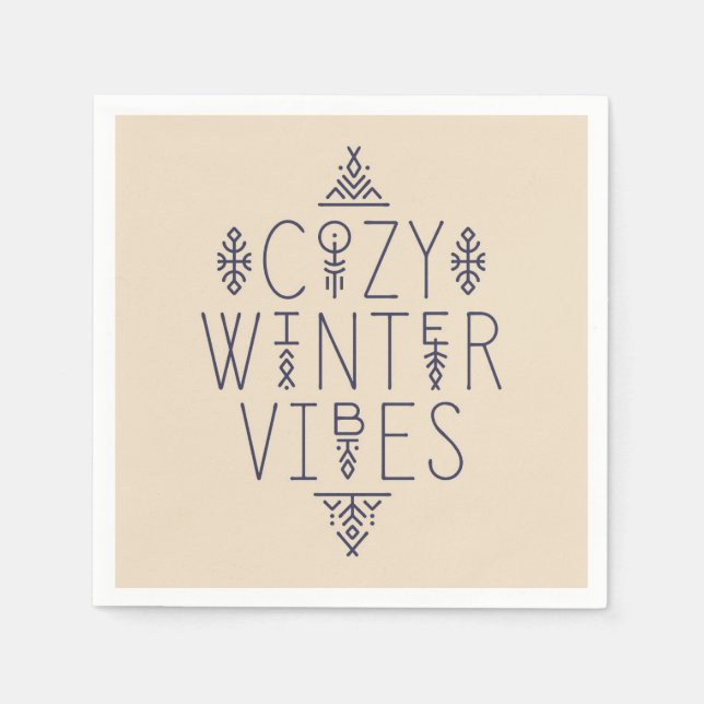 Cosy Winter Vibes Design Napkin (Front)