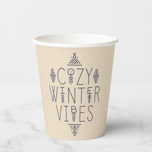 Cosy Winter Vibes Design Paper Cups (Front)