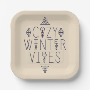 Cosy Winter Vibes Design Paper Plate