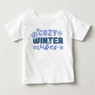 Cosy Winter Vibes - Snowflake Typography Baby T-Shirt