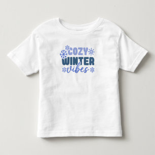 Cosy Winter Vibes - Snowflake Typography Toddler T-Shirt